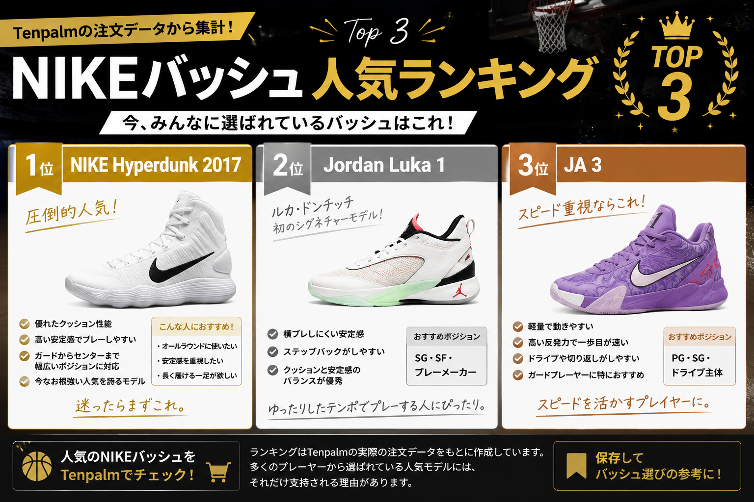 【2026年最新版】Tenpalmで人気のNIKEバッシュTOP3をご紹介！
