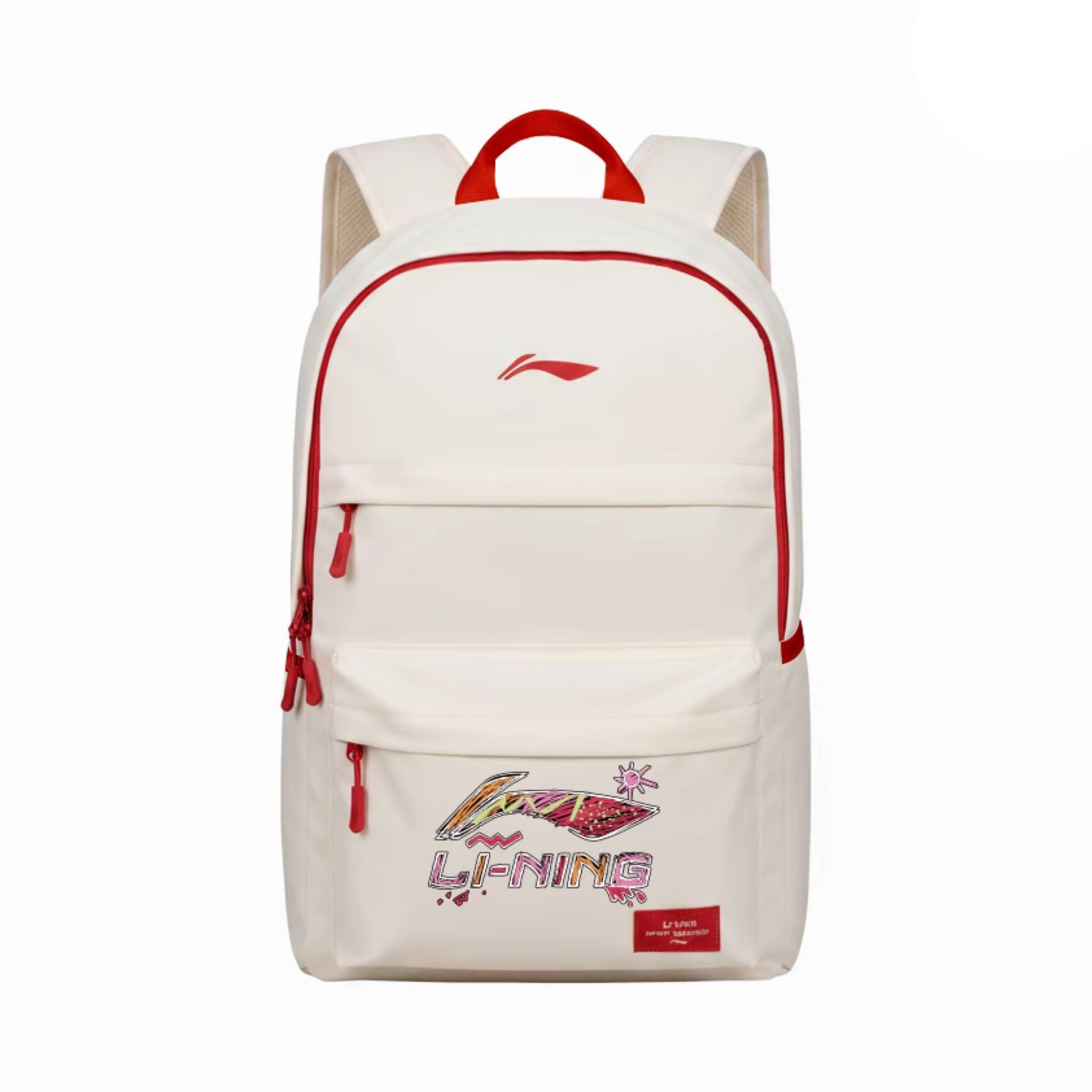 LI-NING CASUAL SPORTS BACKPACK "WHITE RED LOGO SPARKLE"