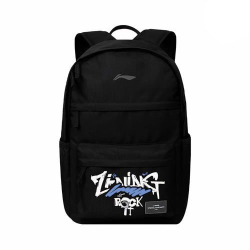 LI-NING CASUAL SPORTS BACKPACK "BLACK LOGO WHITE3"