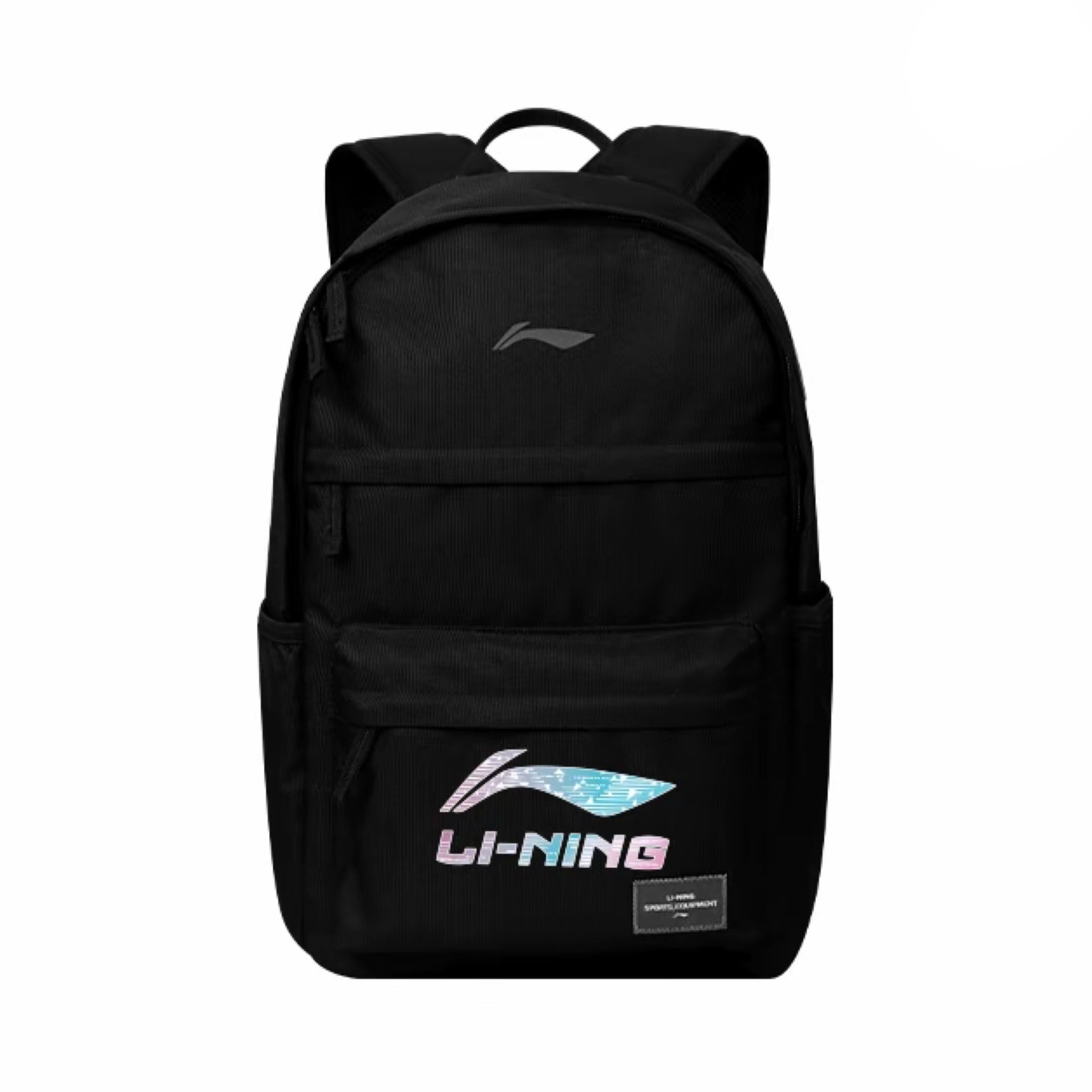 LI-NING CASUAL SPORTS BACKPACK "BLACK LOGO PINK BLUE"