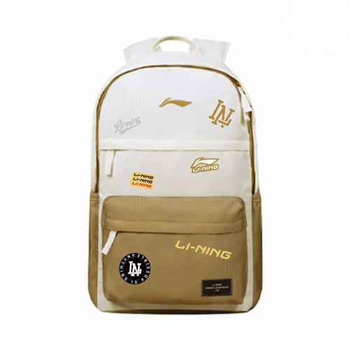 LI-NING CASUAL SPORTS BACKPACK "WHITE BROWN PATCHWORK"